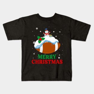 Merry Christmas Football Xmas Gift Kids T-Shirt